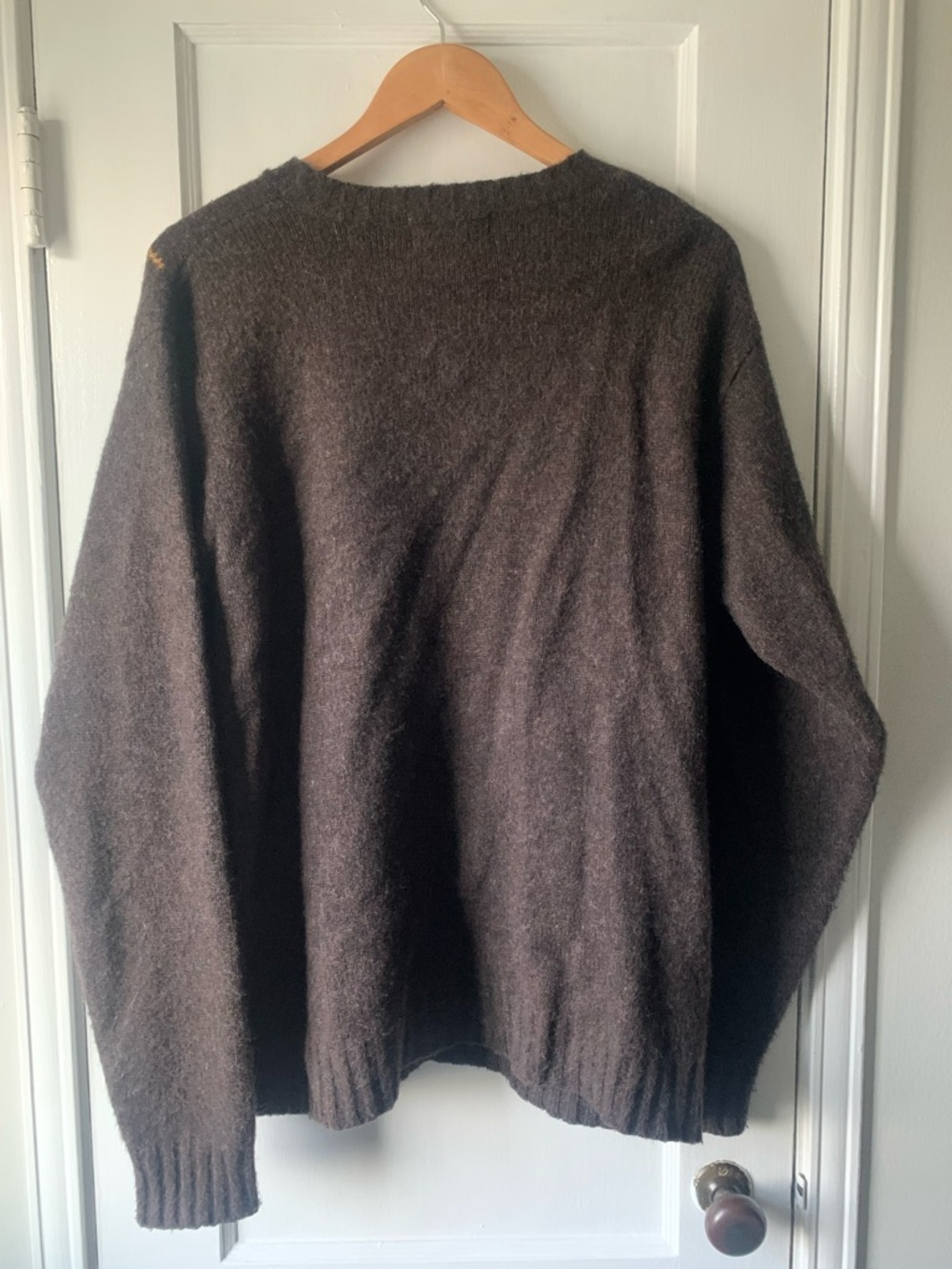 Eddie Bauer Vintage 90s y2k 100% Lambswool Argyle SweaterSize L - Picture 3 of 16